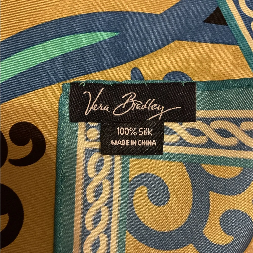 Vera Bradley 100% Silk Mod Floral Blue 27” Square